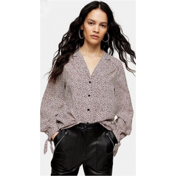 Topshop PRINT TIE SLEEVE TOP ❤️IN STORES❤️ - Picture 1 of 3